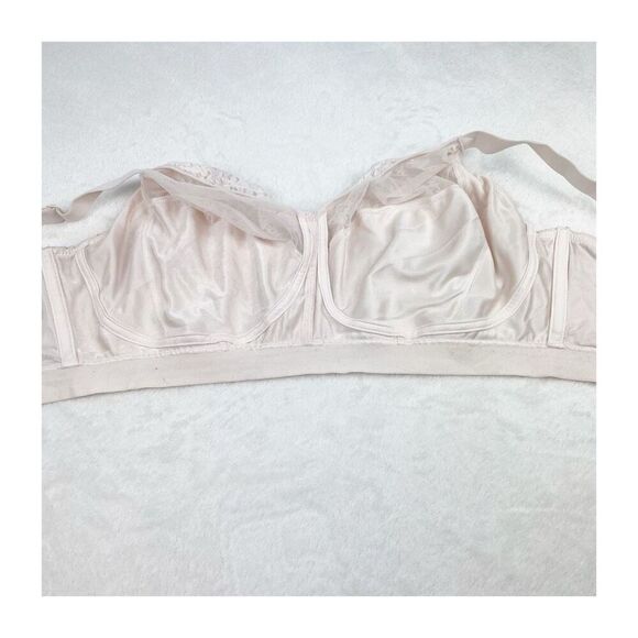 Chantelle 38DDDD (38G) Norah supportive lace light pink unlined bra wire free - Picture 9 of 11